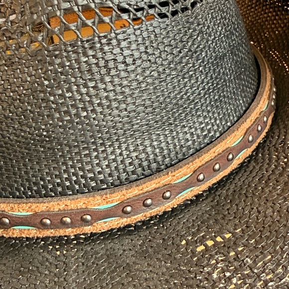 SCALA by Dorfman Unisex Black Straw Cowboy style Hat size large/Xlarge - Picture 10 of 16